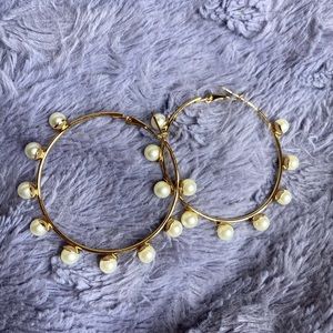 Pearl Beaded Earrings Circle